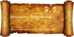 Horowitz Viktorina névjegykártya